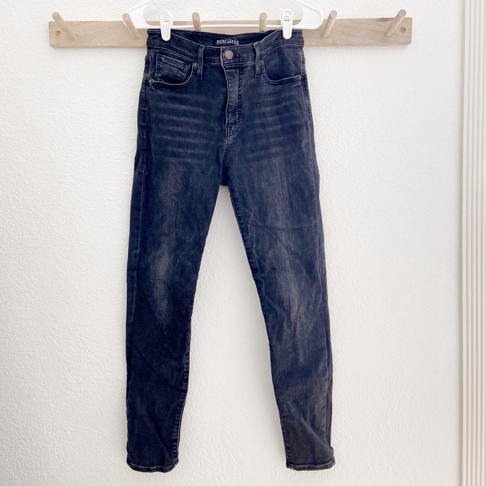 J. Crew Mercantile high rise black skinny jeans